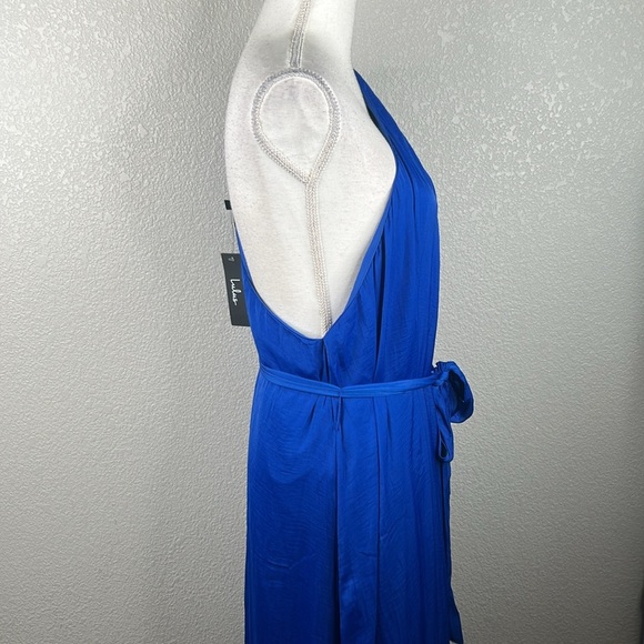 Lulus Goddess Aura Cobalt Blue Satin One-Shoulder Maxi Dress Size XXL New! - Picture 9 of 13